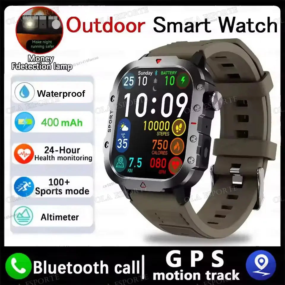 Outdoor Sports Smartwatch 2025 - HD Screen & LED Flashlight ryshop